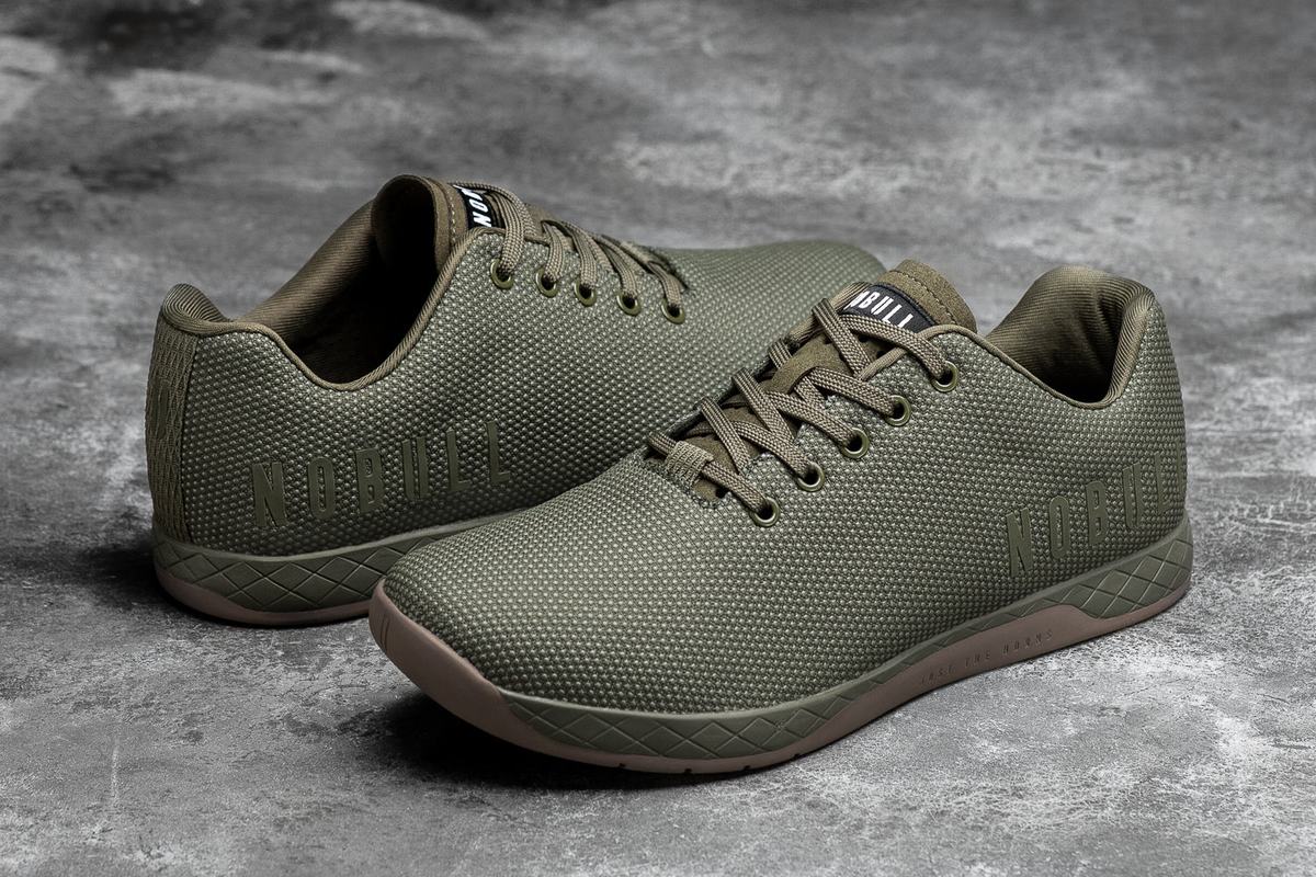 Nobull Superfabric Army Men's Trainers Olive | Australia (KU7409)